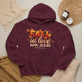 Fall in Love with Jesus Hoodie — Autumn Christian Sweatshirt (Matthew 22:37)