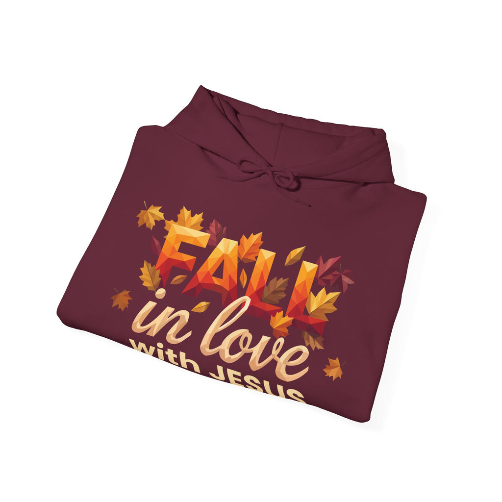 Fall in Love with Jesus Hoodie — Autumn Christian Sweatshirt (Matthew 22:37)