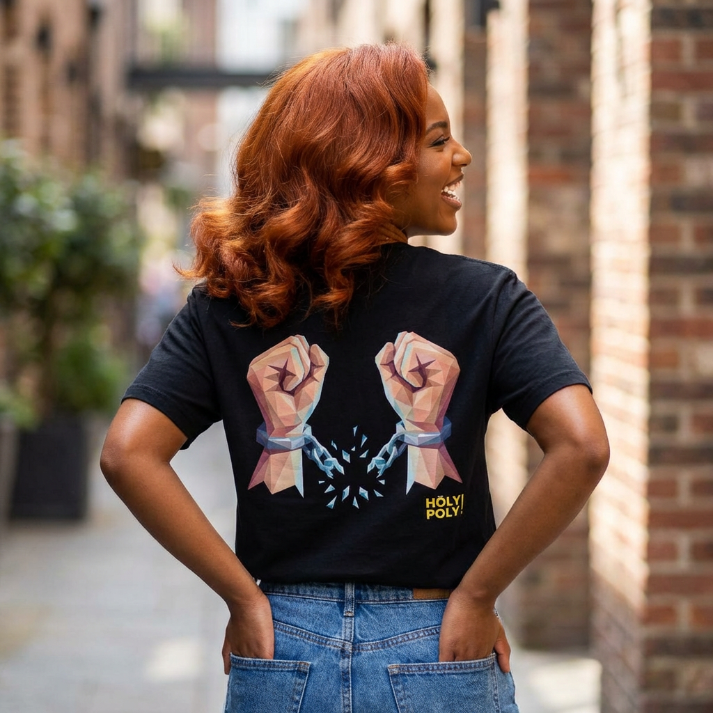 Freed by the truth. T-Shirt — Holy Poly