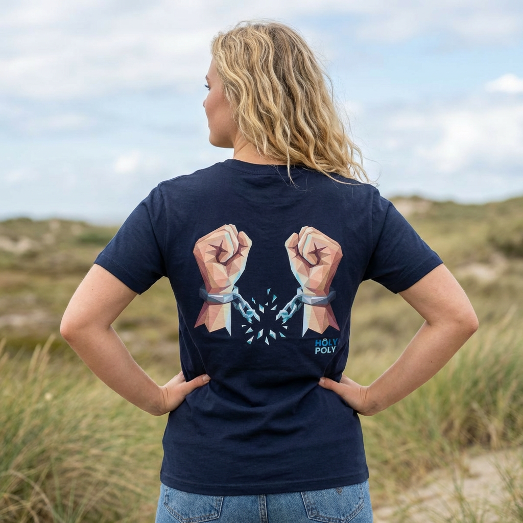 Freed by the truth. T-Shirt — Holy Poly