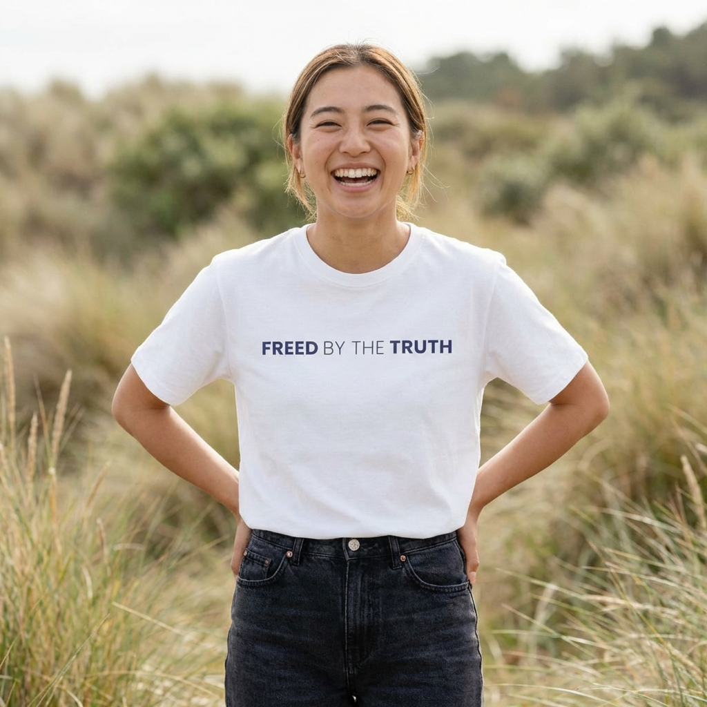 Freed by the truth. T-Shirt — Holy Poly