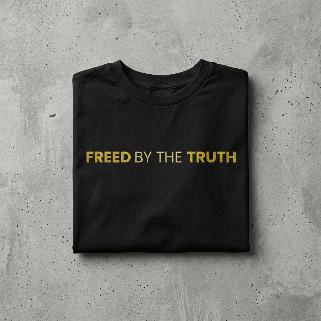 Freed by the truth. T-Shirt — Holy Poly