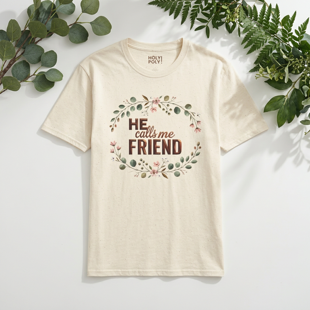 He Calls Me Friend - HolyPoly! Floral Christian Faith Tee