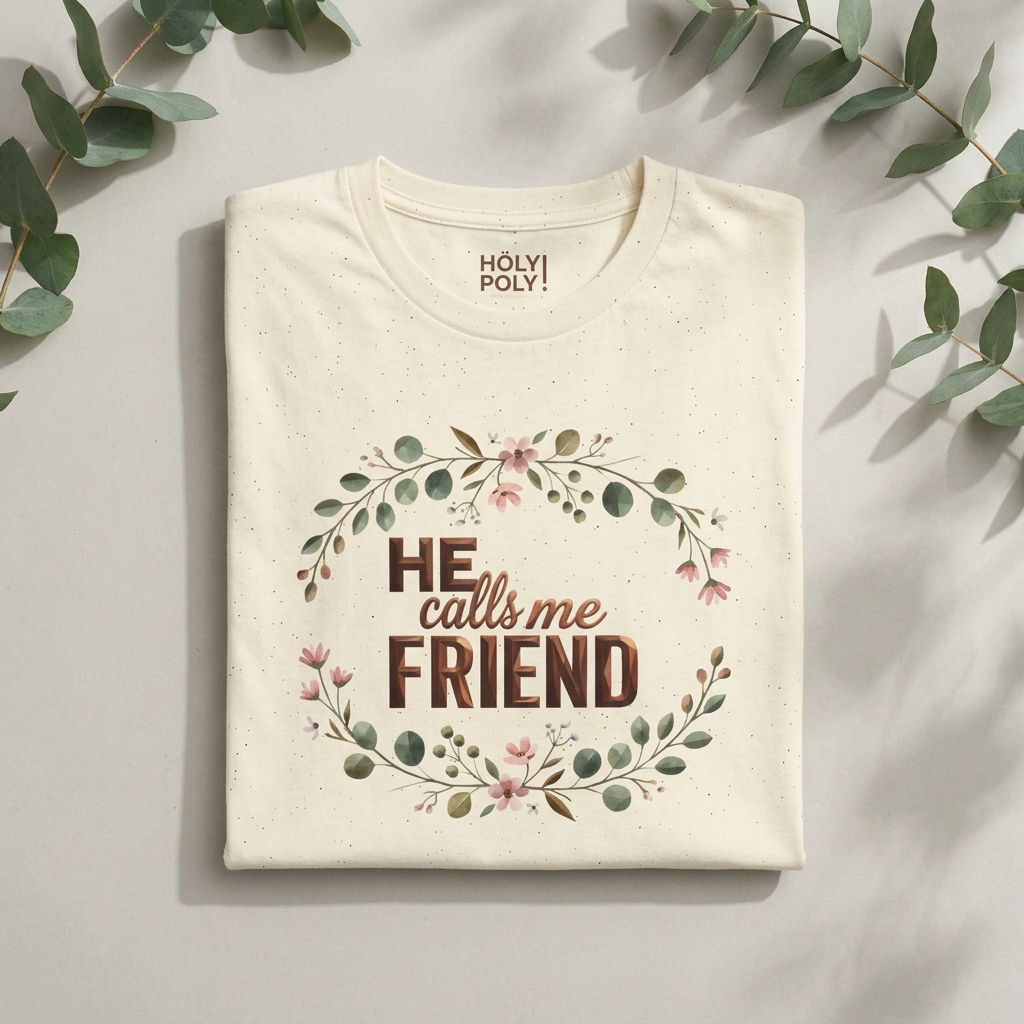 He Calls Me Friend - HolyPoly! Floral Christian Faith Tee