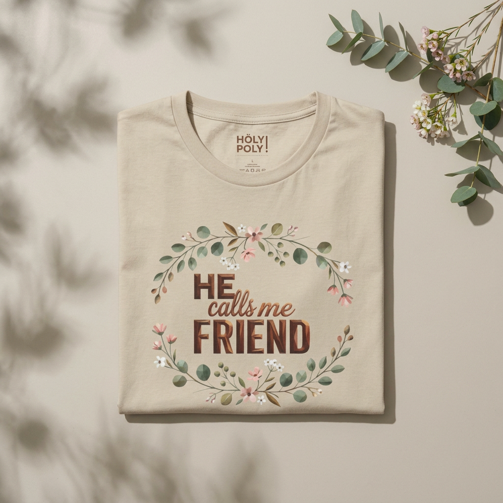 He Calls Me Friend - HolyPoly! Floral Christian Faith Tee