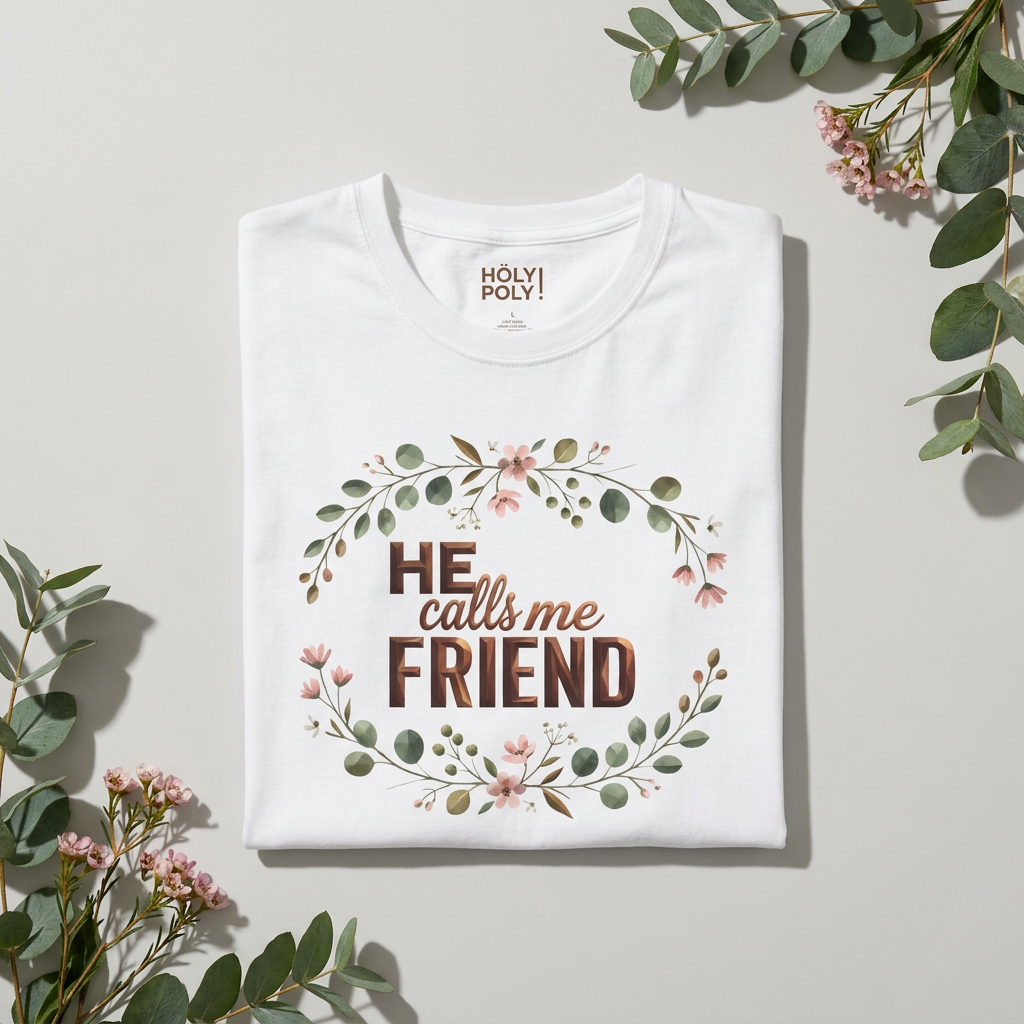He Calls Me Friend - HolyPoly! Floral Christian Faith Tee