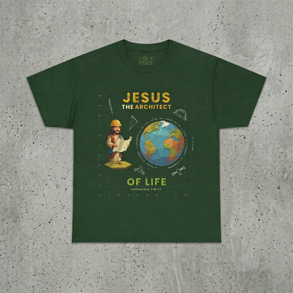 Jesus The Architect of Life T‑Shirt — Christian Faith, Holy Poly!