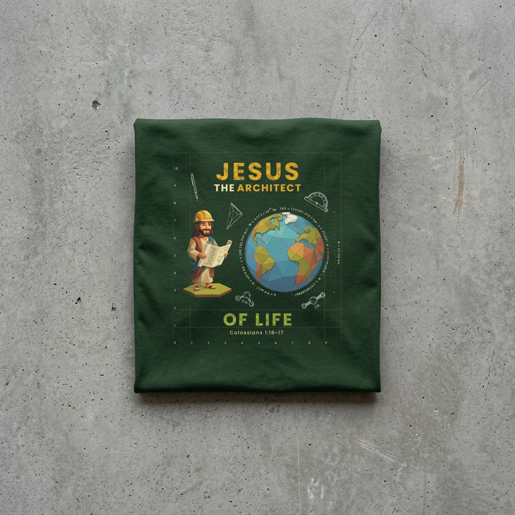 Jesus The Architect of Life T‑Shirt — Christian Faith, Holy Poly!
