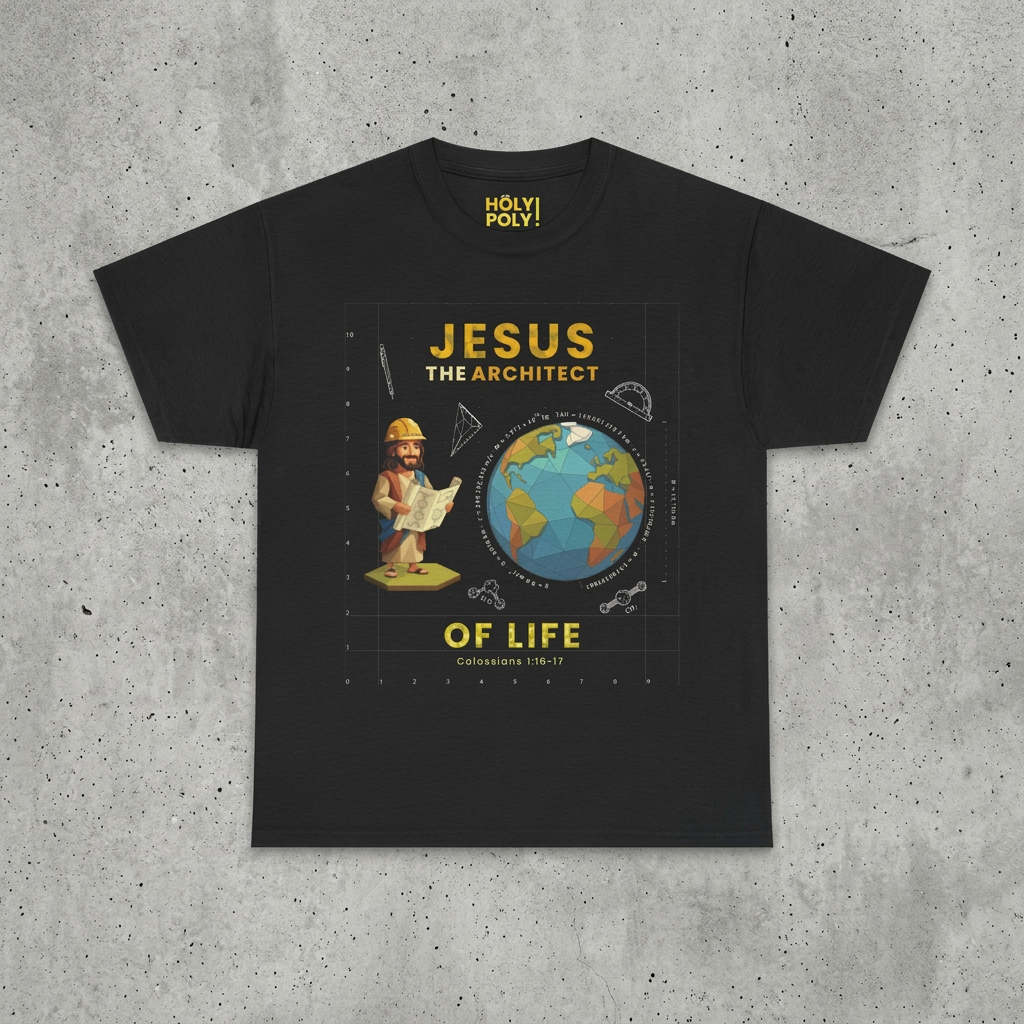 Jesus The Architect of Life T‑Shirt — Christian Faith, Holy Poly!